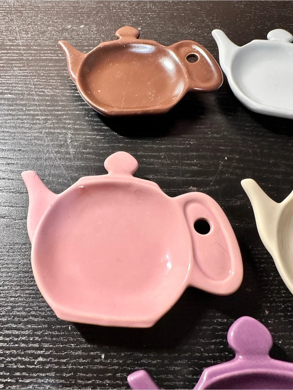 Vintage Chantal Set Of 5 Tea Bag,  Tea Strainer, Spoon Rest Coozie Stoneware